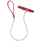 Temptasia Ardor – Adjustable Silicone Collar and Leash Set - Red and Gold > Bondage Gear > Collars & Leashes