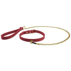 Temptasia Ardor – Adjustable Silicone Collar and Leash Set - Red and Gold > Bondage Gear > Collars & Leashes