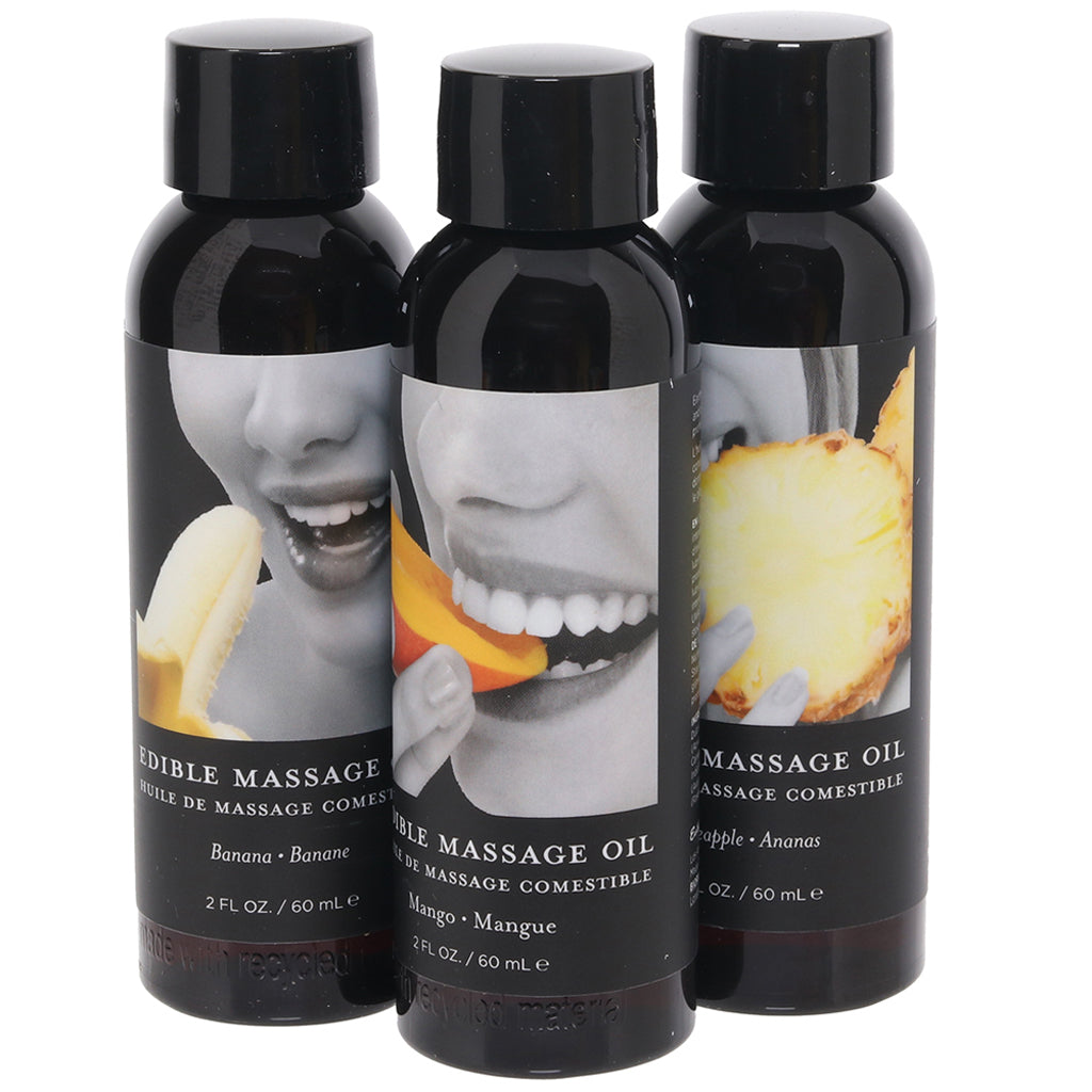 Edible Tropical Massage Oil Trio 3 x 59ml - Mango Pineapple Banana > Essentials > Massage Oil Main image