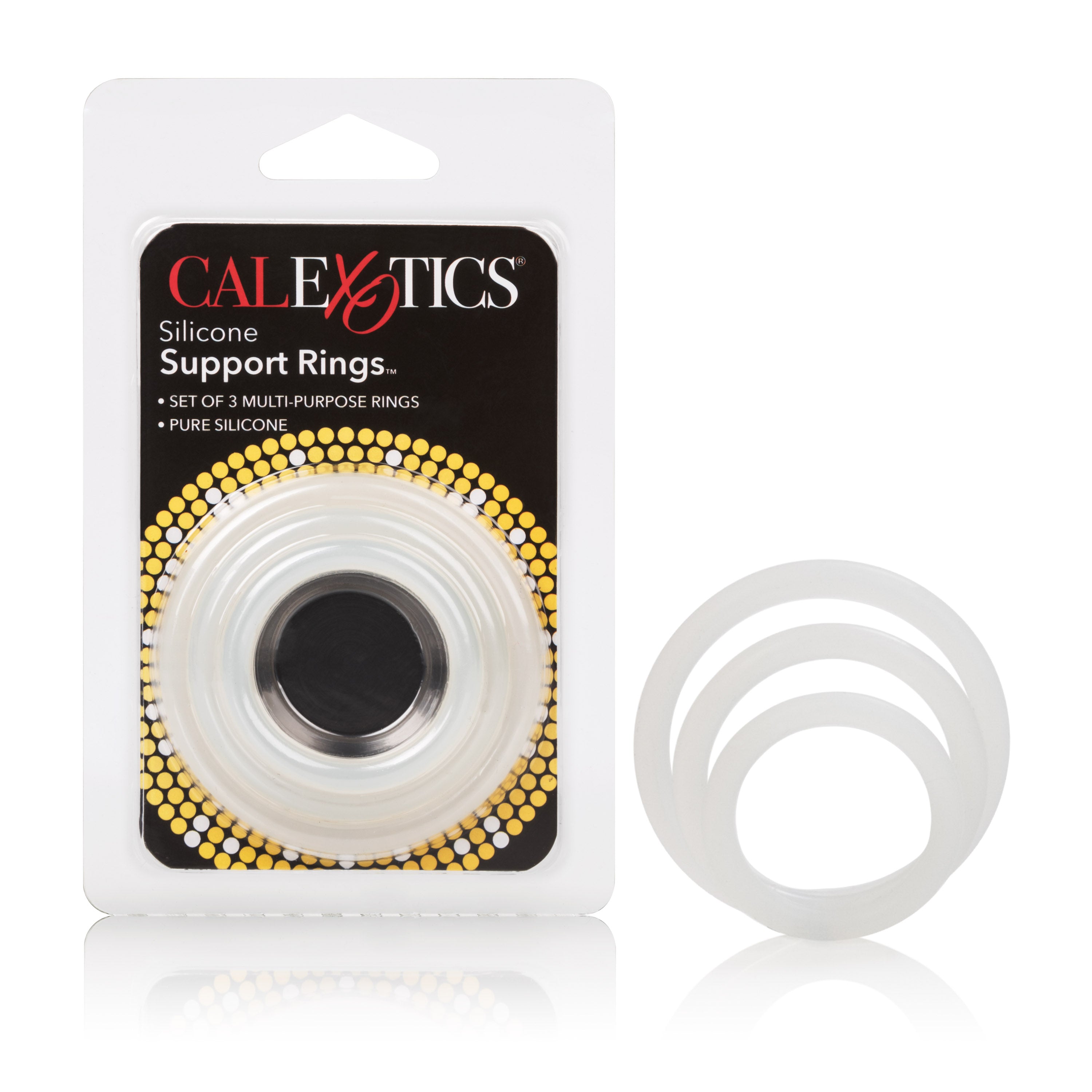 CalExotics Silicone Support Rings Set – Stretchy Comfortable Black Cock Rings > Cock Ring > Sets