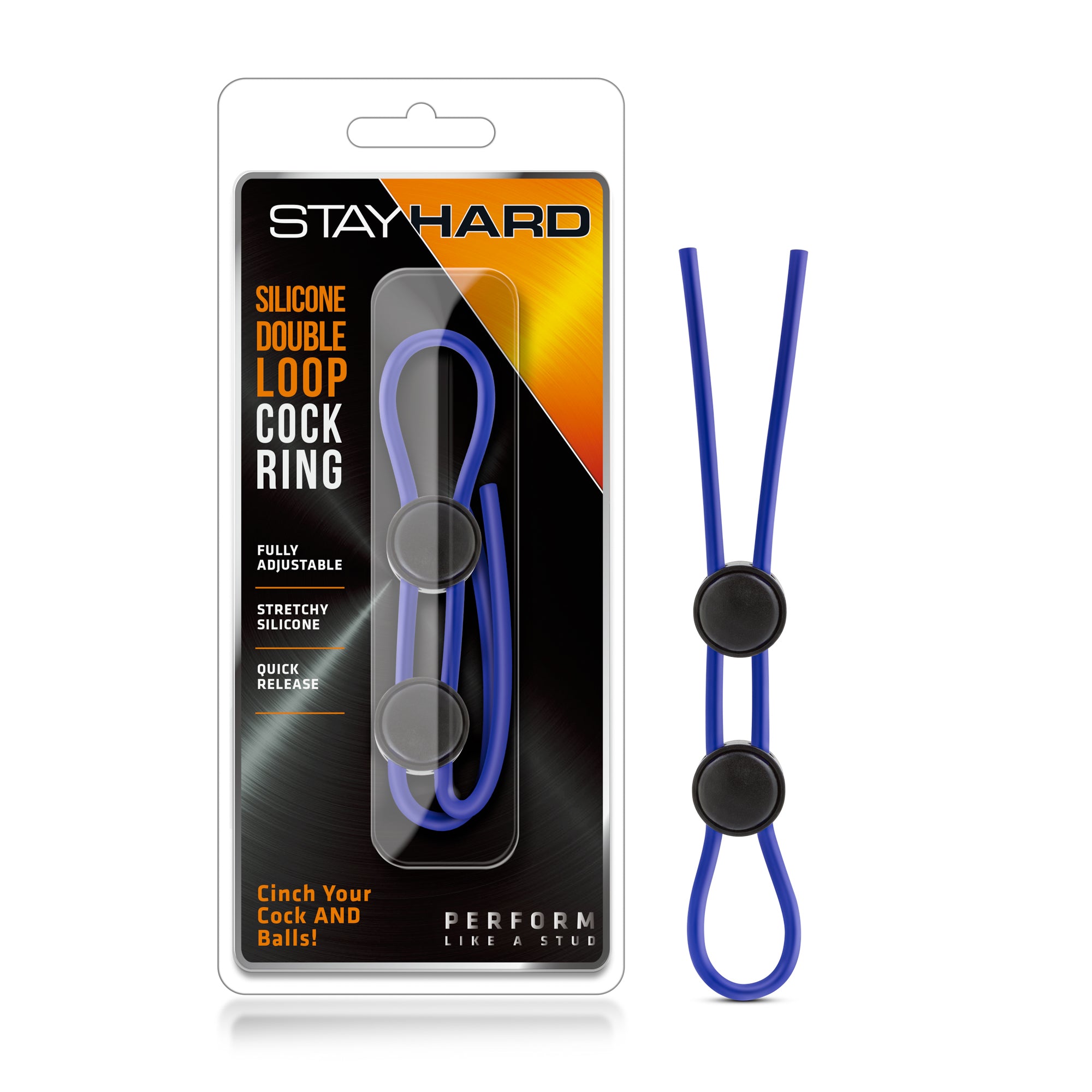 Stay Hard Silicone Double Loop (Black) – Adjustable Cock Ring COCK RINGS Lasso