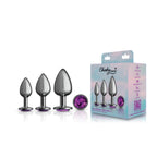 Purple Round Gem Anal Trainer Kit with Small Medium Large Plugs > Anal Range > Butt Plug Kits