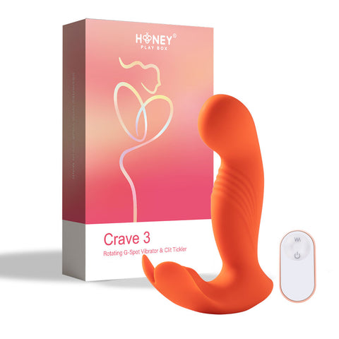 Crave 3 Orange G-Spot and Clitoral Vibrator by Honey Play Box Vibrators