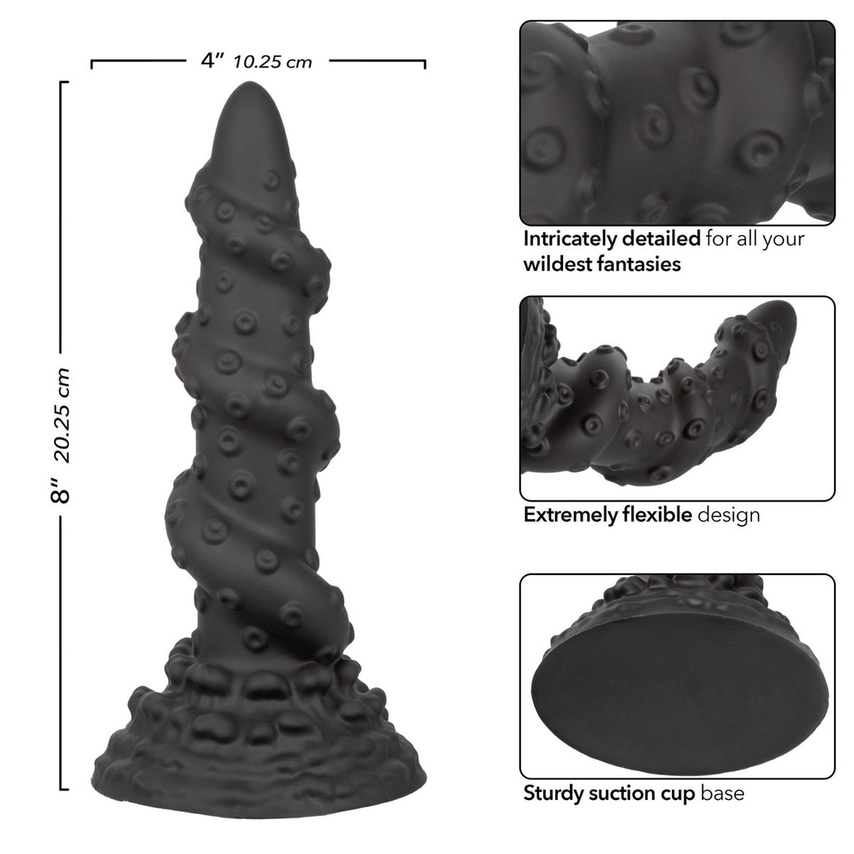 Monster Dong The Kraken 8 Inch Black Bendable Adult Dildo Toy > Dildos > Fantasy