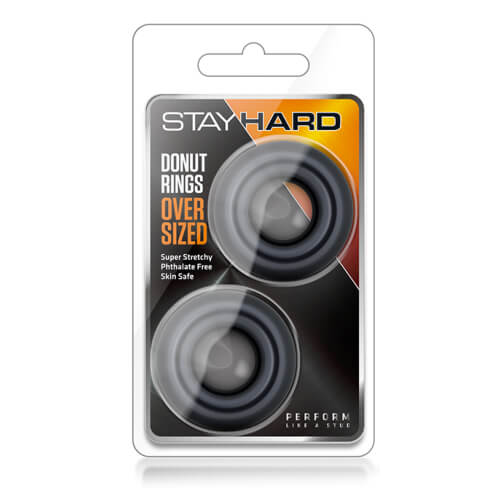 Stay Hard Donut Rings Oversized Black COCK RING Set