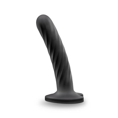 Temptasia Twist 5.5" Dong - Medium Swirling Texture Black Medium > Realistic Dildos and Vibes > Neutral Dildos