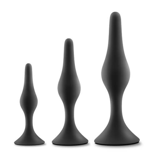 Luxe Beginner Plug Kit (Black) – Three Graduated Sizes Anal Plug Set Black > Anal Range > Butt Plug Kits