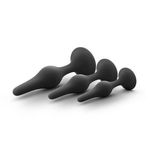 Luxe Beginner Plug Kit (Black) – Three Graduated Sizes Anal Plug Set > Anal Range > Butt Plug Kits
