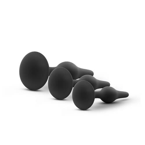 Luxe Beginner Plug Kit (Black) – Three Graduated Sizes Anal Plug Set > Anal Range > Butt Plug Kits