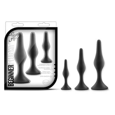 Luxe Beginner Plug Kit (Black) – Three Graduated Sizes Anal Plug Set > Anal Range > Butt Plug Kits