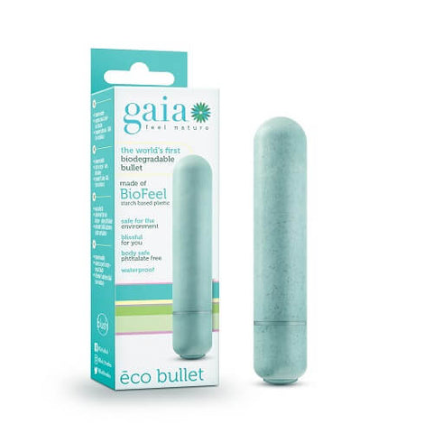 Gaia Eco Bullet (Aqua) – Eco-Friendly 8.9 cm Bullet Vibrator BULLETS