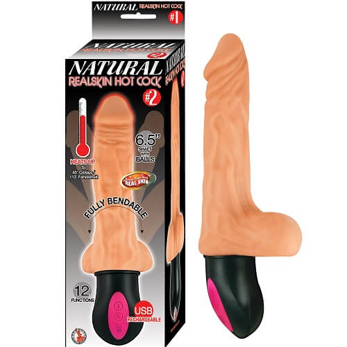 Natural Realskin Warming Bendable Vibrator With 12 Functions > Realistic Dildos and Vibes > Realistic Vibrators