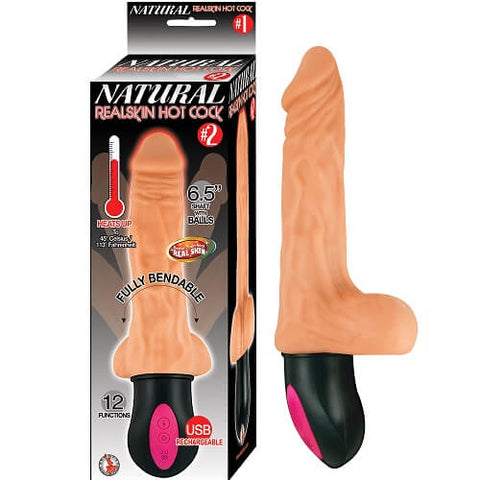 Natural Realskin Warming Bendable Vibrator With 12 Functions > Realistic Dildos and Vibes > Realistic Vibrators