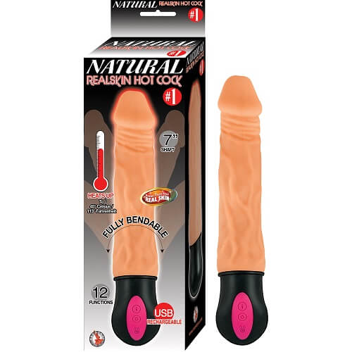 Natural Realskin Hot Bendable Vibrator with Rechargeable Beige > Vibrators > Realistic Vibrators