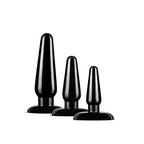 Anal Adventures 3 Pc Basic Plug Kit (Black) – Beginner 4 Inch and Medium Black > Anal Range > Butt Plug Kits