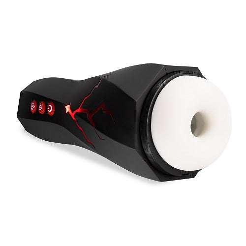 M for Men Storm (White) – Ribbed Masturbator Cup Vibrator with 7 Vibration Functions and Suction > Sex Toys For Men > Masturbators > Vibrating