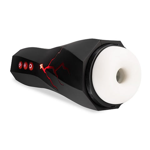 M for Men Storm (White) – Ribbed Masturbator Cup Vibrator with 7 Vibration Functions and Suction > Sex Toys For Men > Masturbators > Vibrating