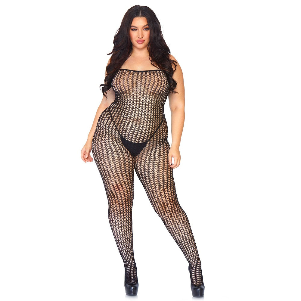 Black Crochet Net Bodystocking Queen Size Seamless Lingerie > Clothes > Bodies and Playsuits