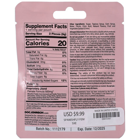 Spanish Fly Female Sex Gummies (2 Pack) – All-Natural Enhancer Gummies > Essentials > Womens Enhancers