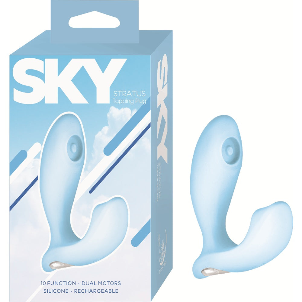 Nasstoys Sky Stratus – USB Rechargeable Tapping Plug with 3.5 Inch Length Blue > Sex Toys For Ladies > Clitoral Vibrators and Stimulators