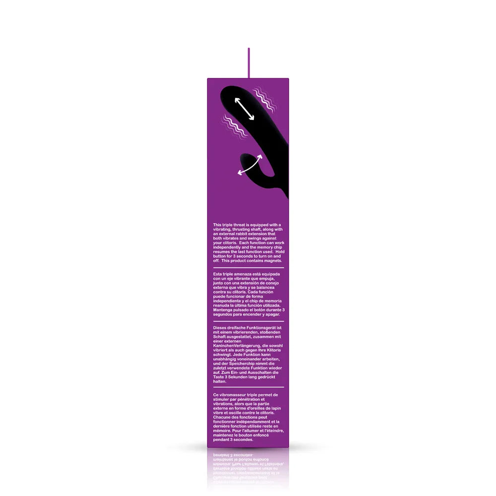 Viben Hypnotic Thrusting Rabbit Vibe with Swinging Clit Stimulator in Black > Vibrators > Ladies > Rabbit