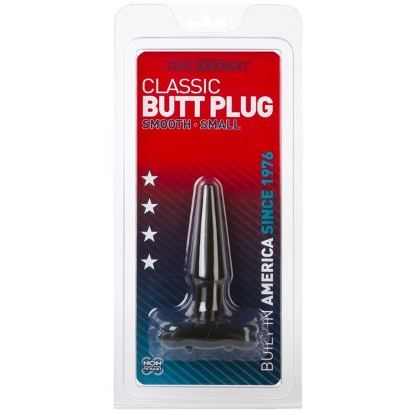 Classic Smooth Butt Plug Small Black 4.5 Inch > Anal Range > Butt Plugs