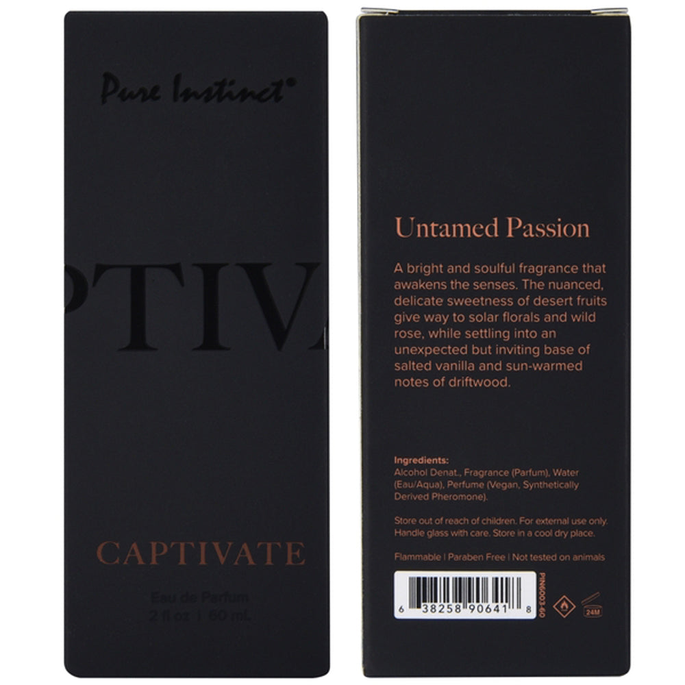 Pure Instinct Pheromone Eau De Parfum 2oz Captivate Scent Perfume Spray