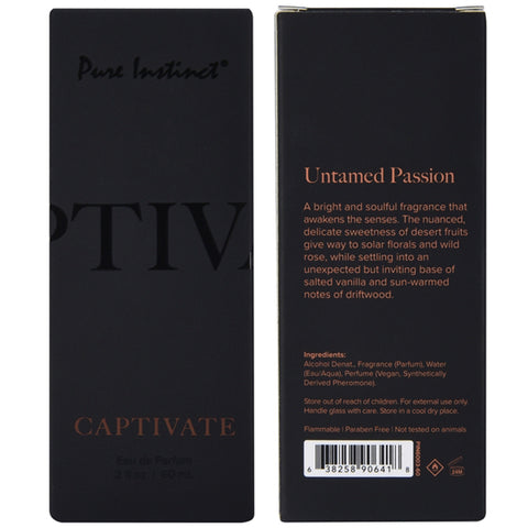 Pure Instinct Pheromone Eau De Parfum 2oz Captivate Scent Perfume Spray