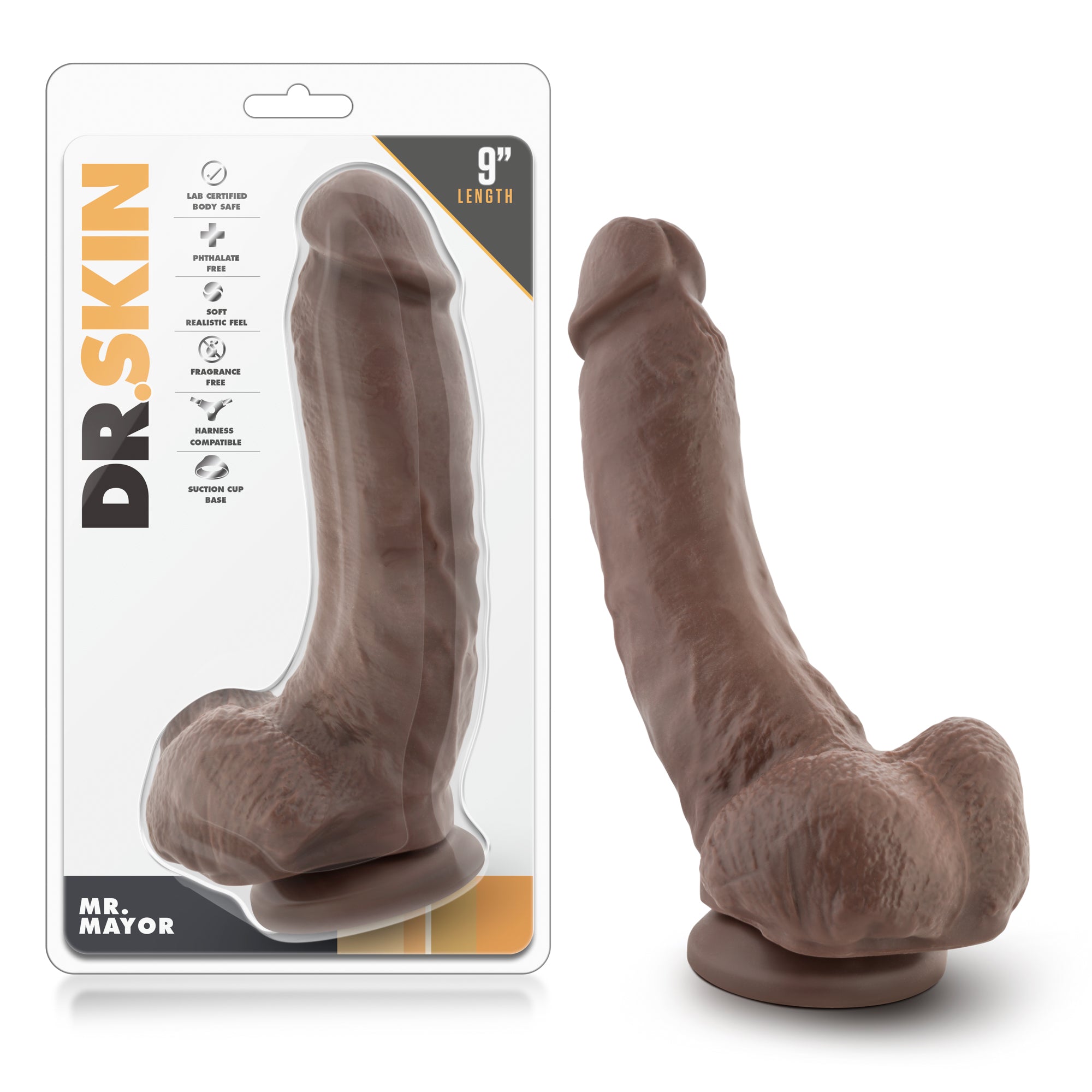 Mr Mayor 9 Inch Realistic Dildo with Suction Cup Chocolate > Dildos > Large Dildos