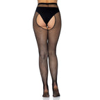 Leg Avenue Black Crotchless Fishnet Pantyhose One Size Hosiery > Clothes > Hosiery > Pantyhose & Tights