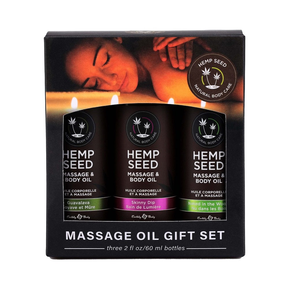 Hemp Seed Massage Oil Gift Set (3 Pack) – Travel Size Massage Oil Default Title > Essentials > Massage Gift Set