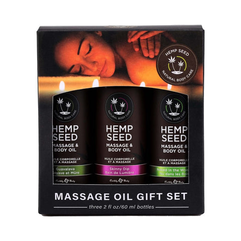 Hemp Seed Massage Oil Gift Set (3 Pack) – Travel Size Massage Oil Massage Gift Set