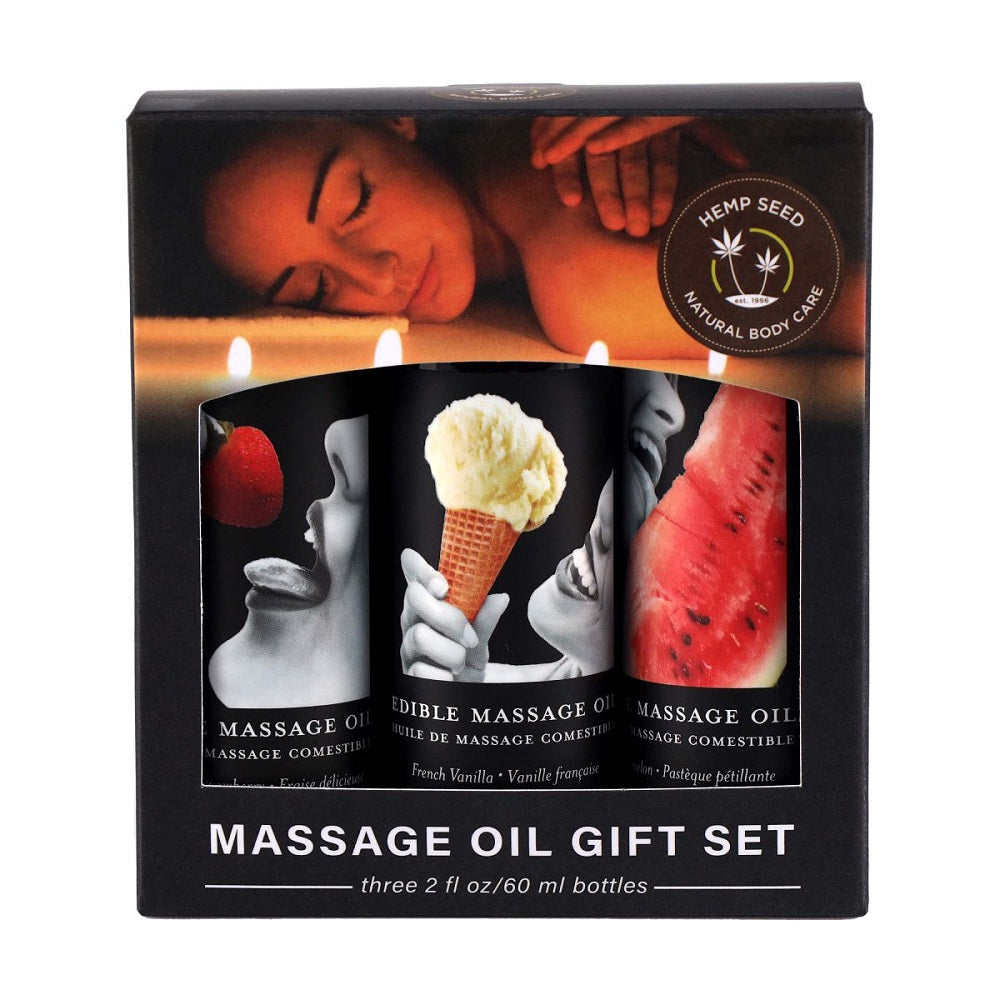 Edible Massage Oil Gift Set with Strawberry Vanilla Flavors Default Title > Essentials > Massage Gift Set