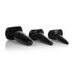 CalExotics Anal Trainer Kit Black 3 Graduated Sizes with Flanged Base > Anal Range > Butt Plug Kits