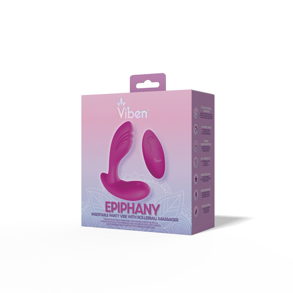 Epiphany Clitoral Rollerball Panty Vibe (Berry) – Remote-Controlled Dual Motor Panty Vibrator > Sex Toys For Ladies > Panty Vibes