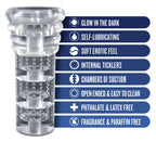 Rize Luz Clear Glow in the Dark Self-Lubricating Stroker > Sex Toys For Men > Masturbators > Manual