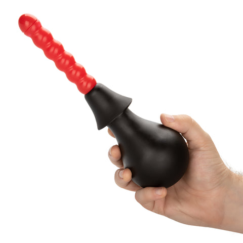 Ribbed Anal Douche Enema Kit with Squeeze Bulb and Pleasure Probe Douches