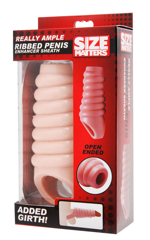 Really Ample Ribbed Penis Enhancer Sheath for Girth and Sensation SLEEVES
