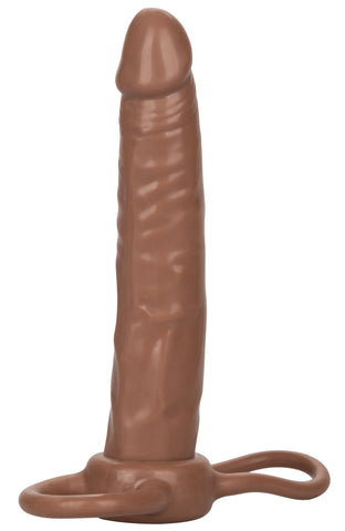Accommodator Dual Penetrator Brown Anal Dildo with Dual Ring Design SLEEVES