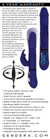 All in One Rechargeable Rabbit Vibrator with Powerful Thrusts VIBRATORS-RABBIT