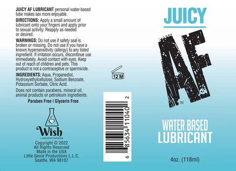 Juicy Af Water-Based Lubricant 118 ml Water Based Lube