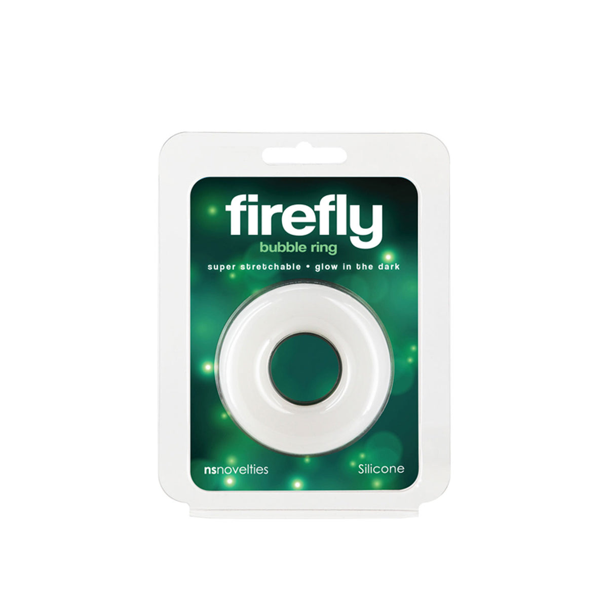 Firefly Large Glow in the Dark Super Stretch Bubble Ring White > Cock Ring > Single