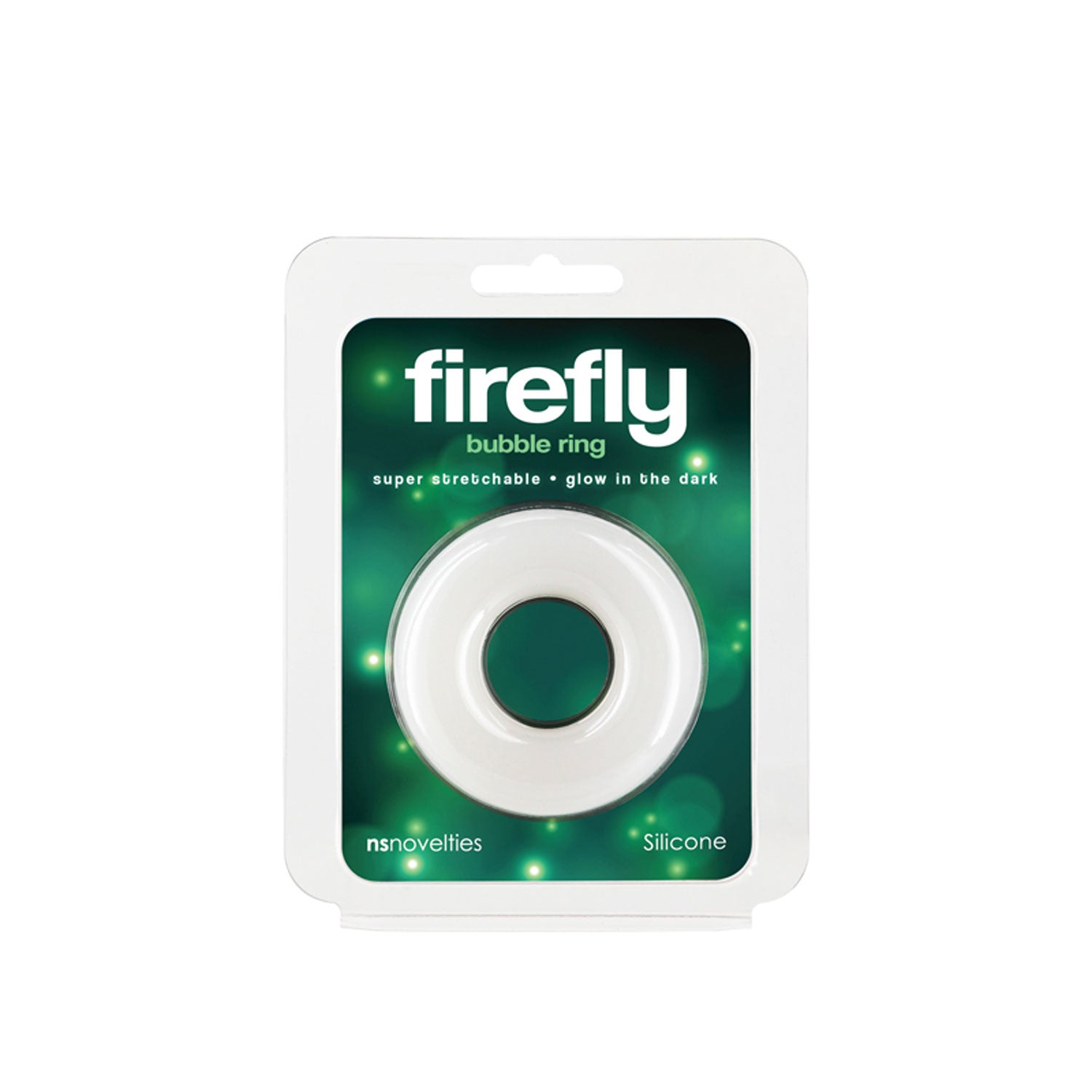 Firefly Large Glow in the Dark Super Stretch Bubble Ring White > Cock Ring > Single