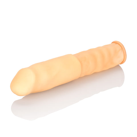 Smooth 3 Inch Ivory Latex Penis Extension with Roll Down Sleeve SLEEVES