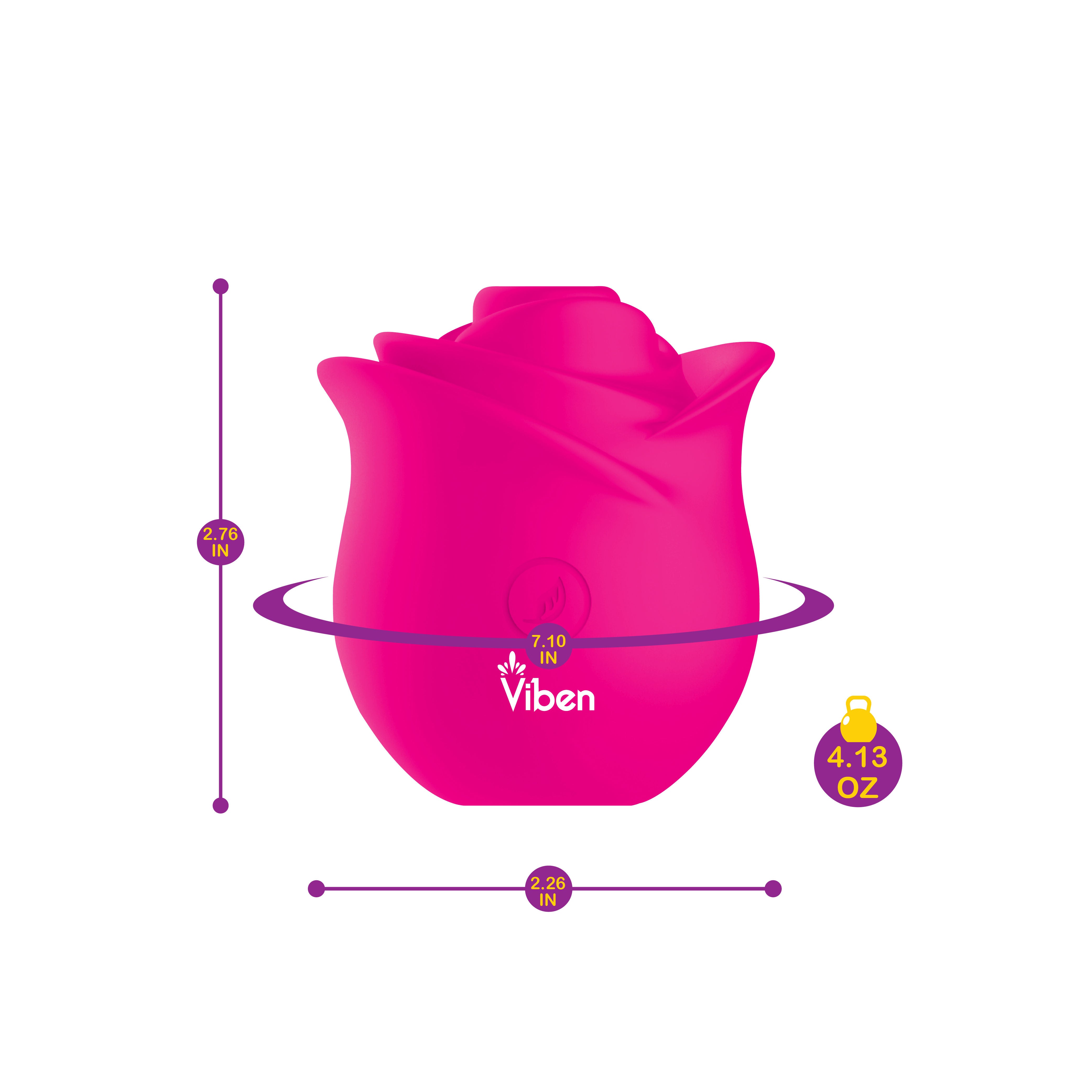 Zen Rose Wireless Clitoral Vibrator With 5 Speeds and Patterns Suction Stimulator