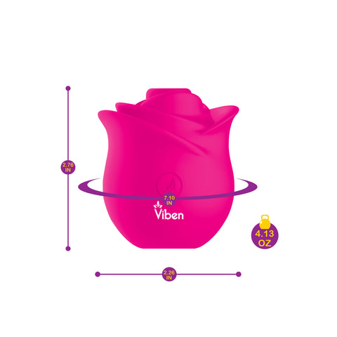 Zen Rose Wireless Clitoral Vibrator With 5 Speeds and Patterns Suction Stimulator