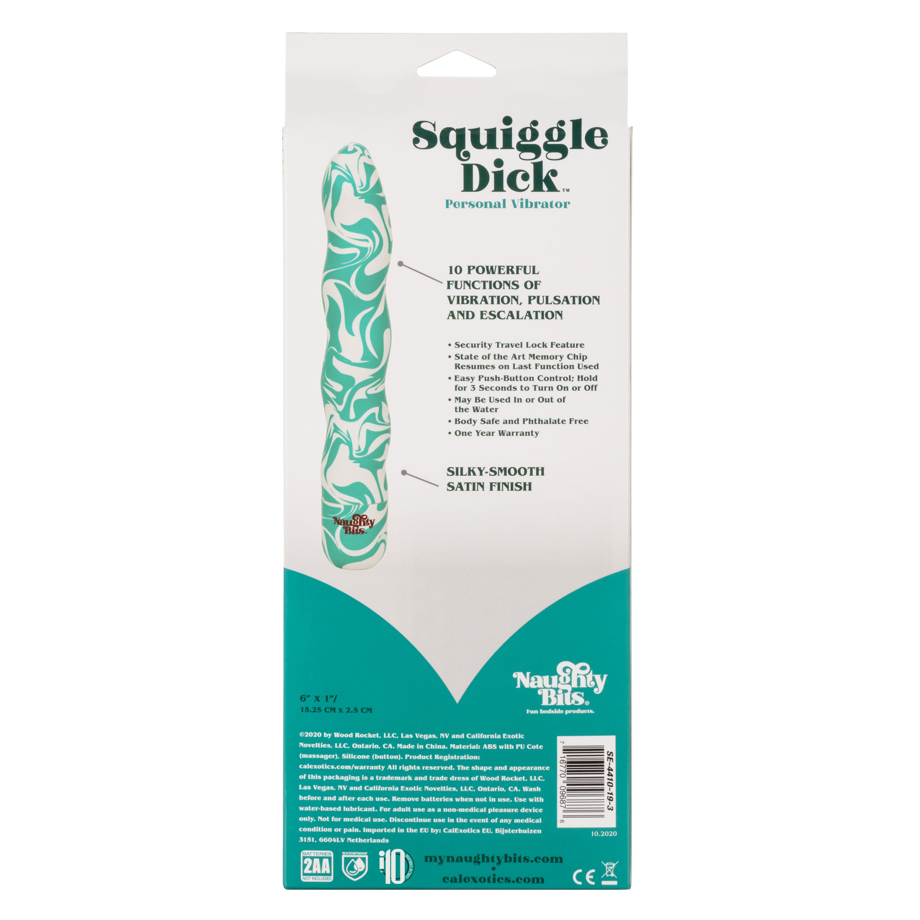 Naughty Bits Squiggle Dick Personal Vibrator With Curvy Design Vibrators