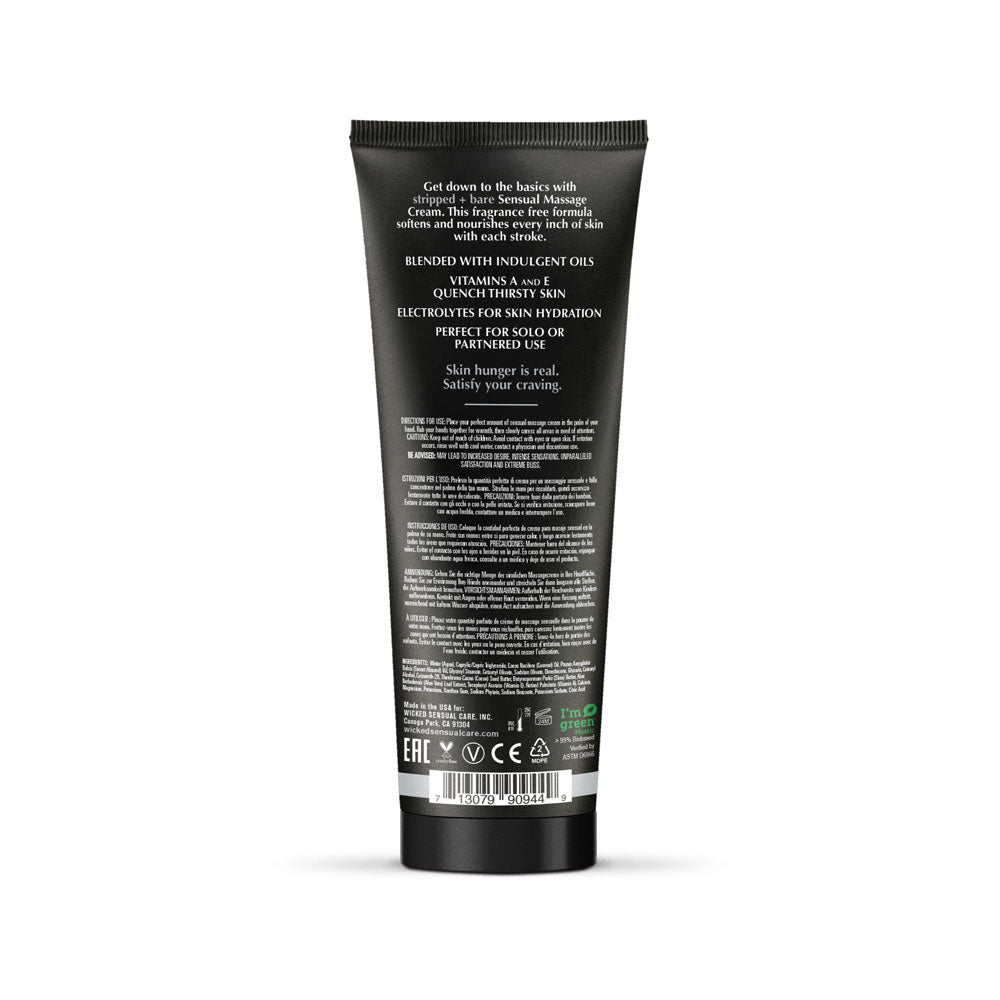 Wicked Stripped Bare Sensual Massage Cream for Intimate Moments Massage Oil