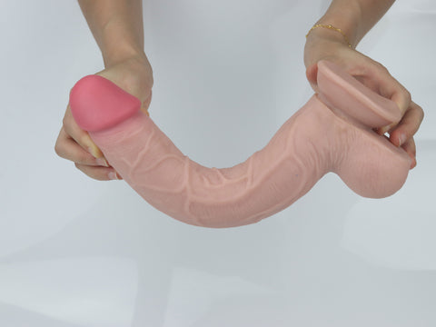 Get Lucky 11 Inch Realistic Tan Dildo with Bendable Skin Dongs Realistic