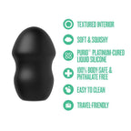 Urself Fortify (Black) – Body Safe Silicone Stroker > Sex Toys For Men > Masturbators > Manual